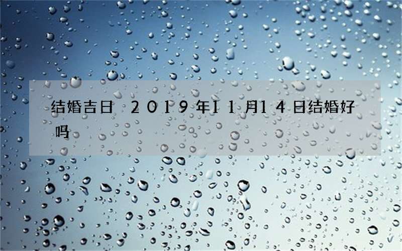 结婚吉日 2019年11月14日结婚好吗